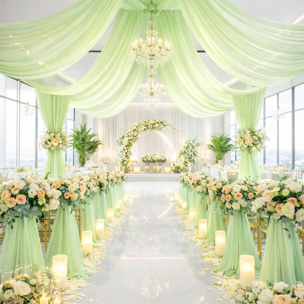 Voilage Plafond Mariage Vert