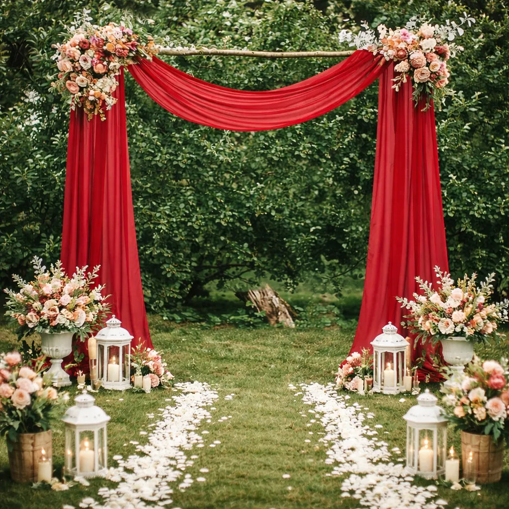 Voilage Rouge Arche Mariage