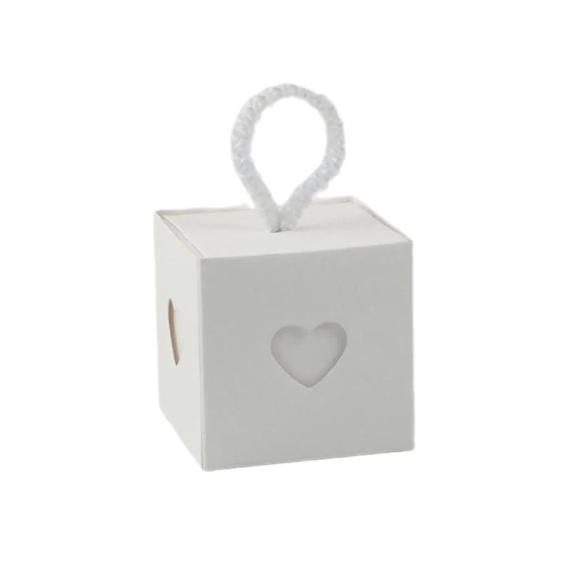boîte à dragées mariage blanche cœur