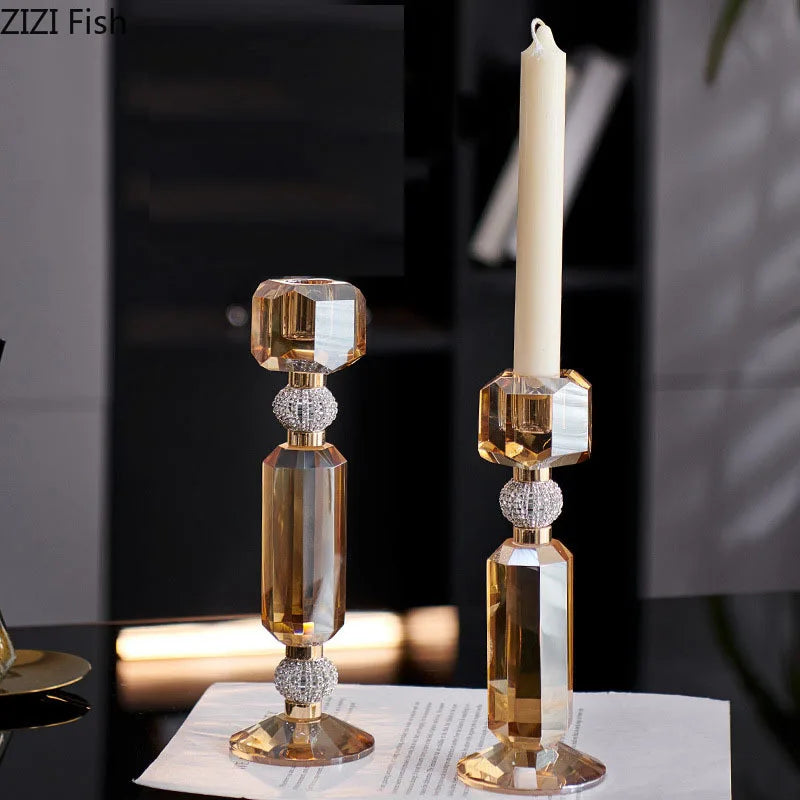 bougeoir en verre ambré mariage