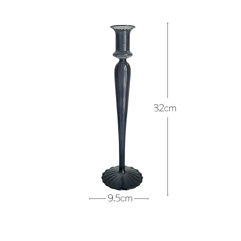 bougeoir mariage noir en verre