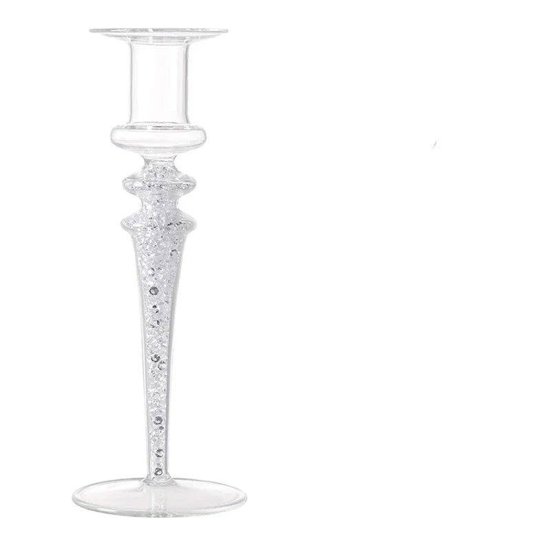 bougeoir mariage transparent en verre unique