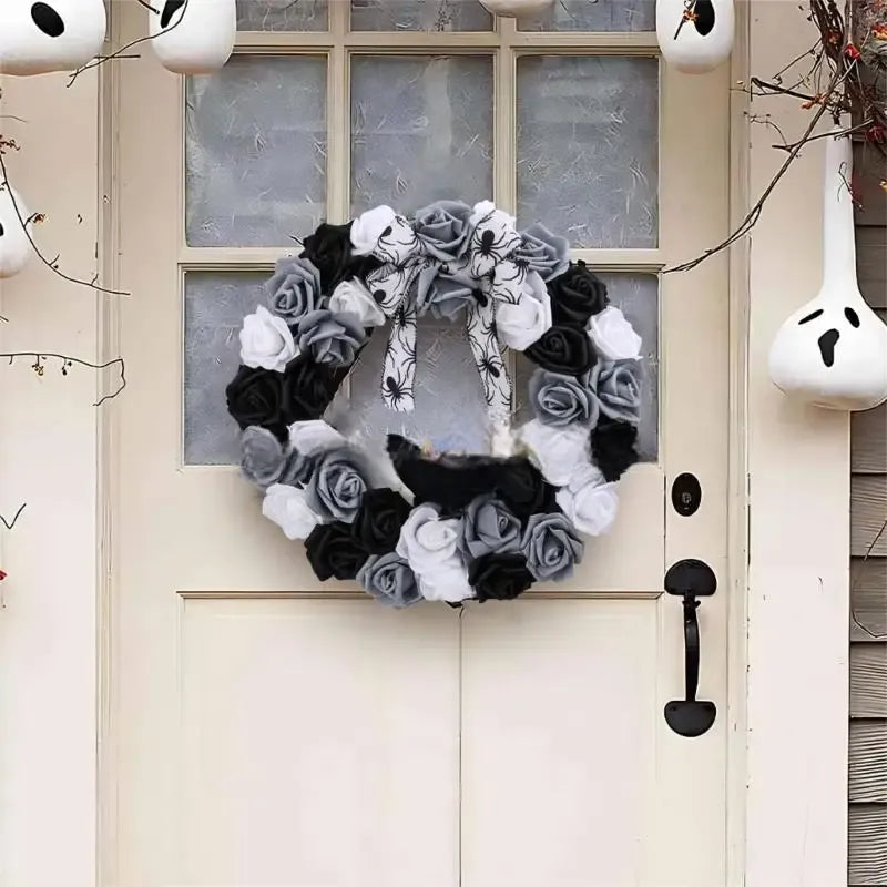 couronne de roses halloween design