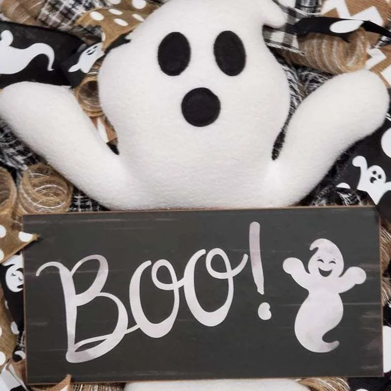couronne halloween Boo effrayante