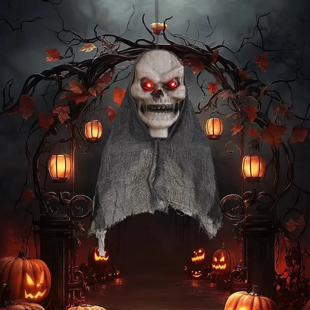 crâne à suspendre halloween terrifiant