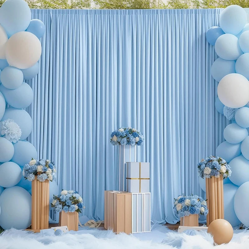 drapé plafond mariage bleu