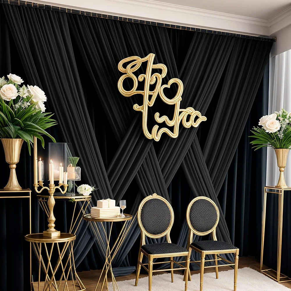 drapé plafond mariage noir chic