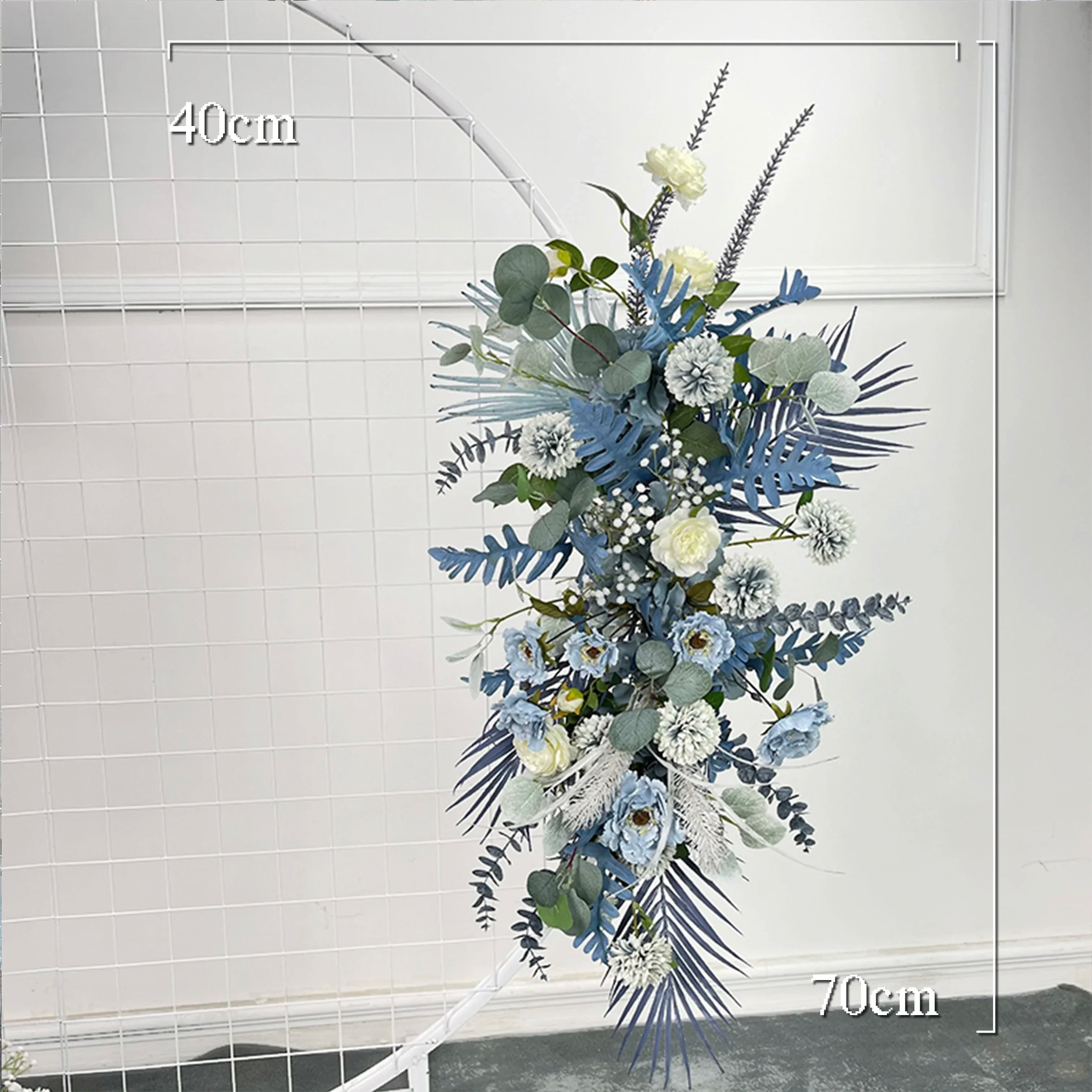 fleurs arche mariage bleues  unique