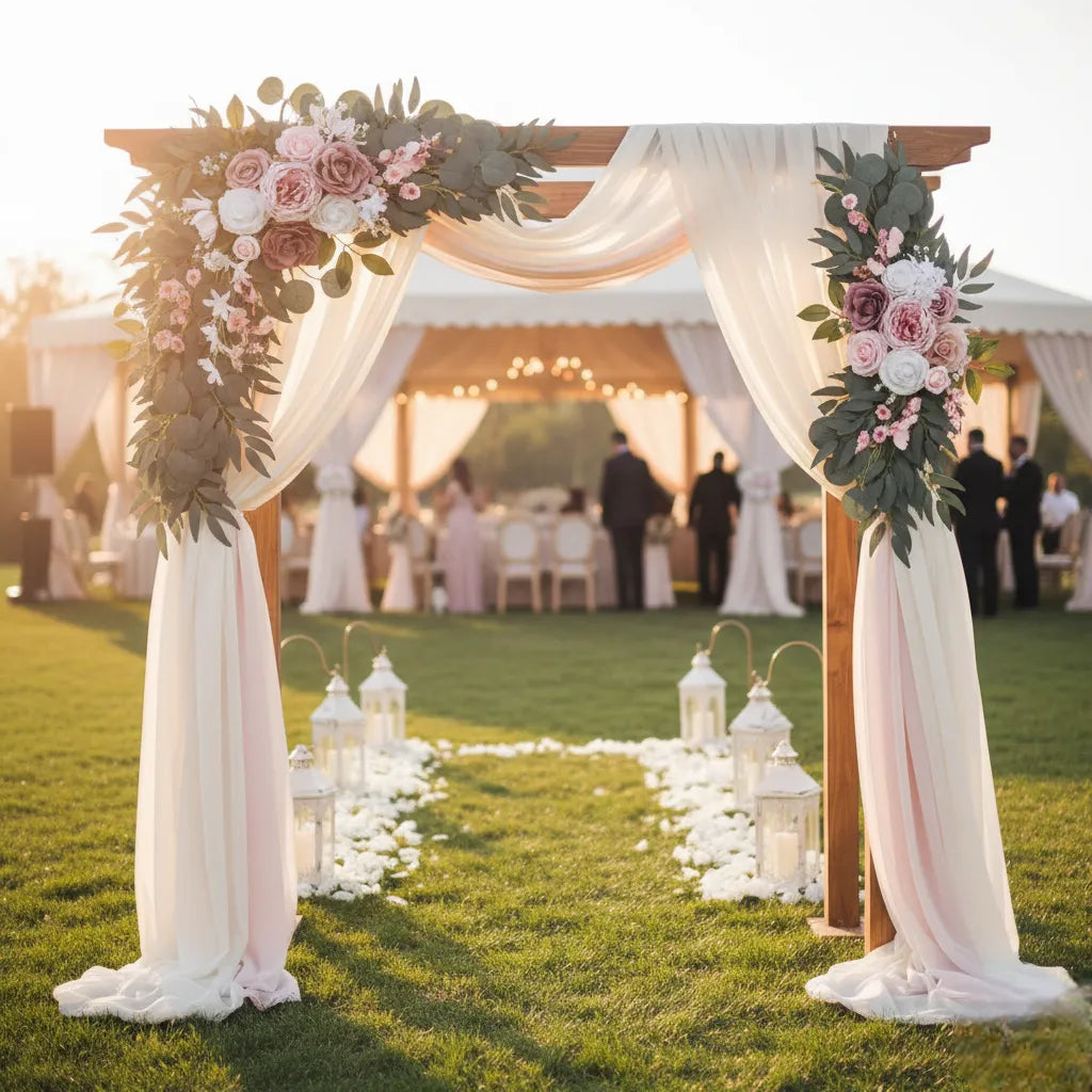 fleurs décoratives arche mariage chic