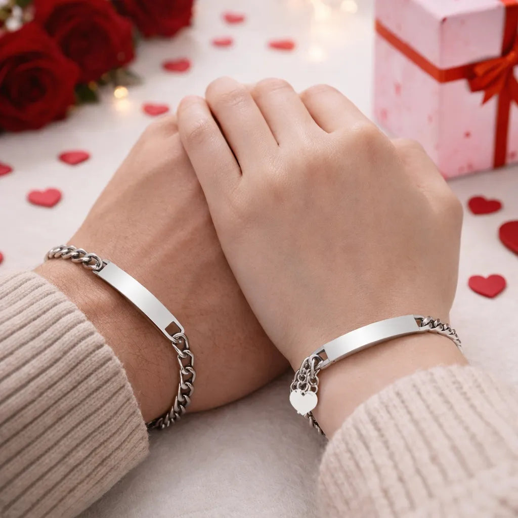 gourmettes couple personnalisées saint-valentin 
