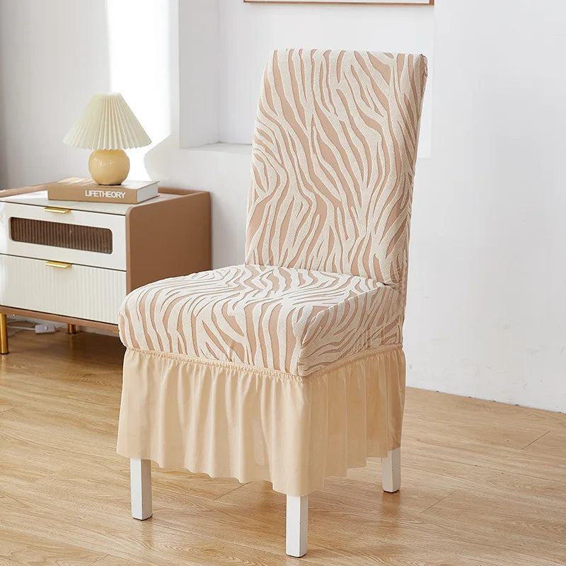 housse de chaise jacquard à jupe