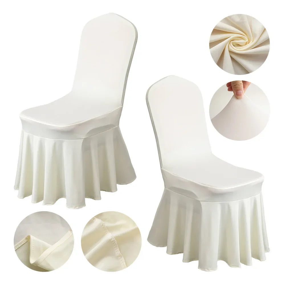 housse de chaise mariage ivoire à volants chic