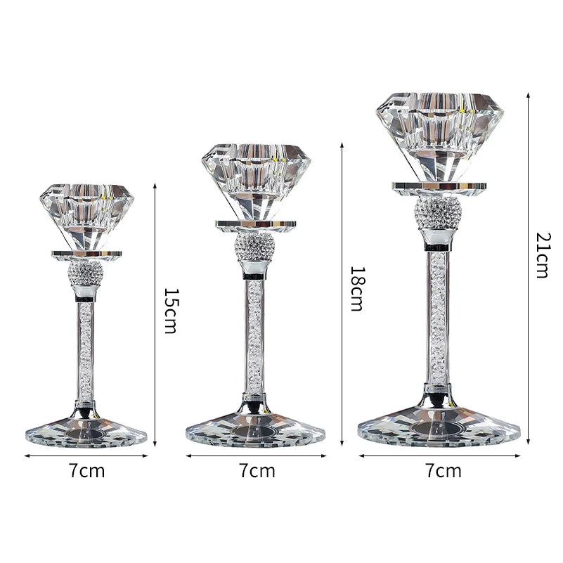lot de bougeoirs mariage diamant raffinée