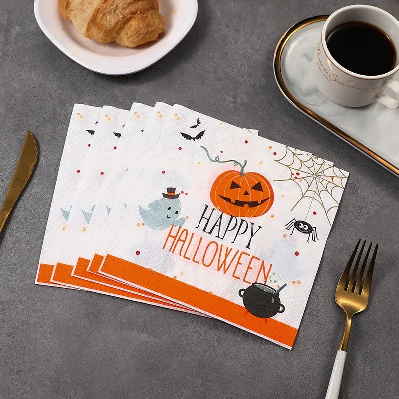 serviette de table blanc halloween originale