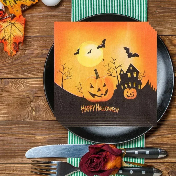 serviette de table thème halloween