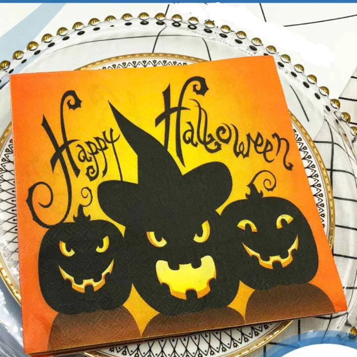 serviette happy halloween dégradée