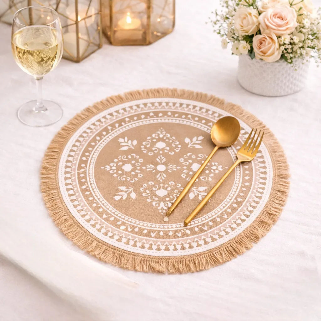 set de table bohème à franges