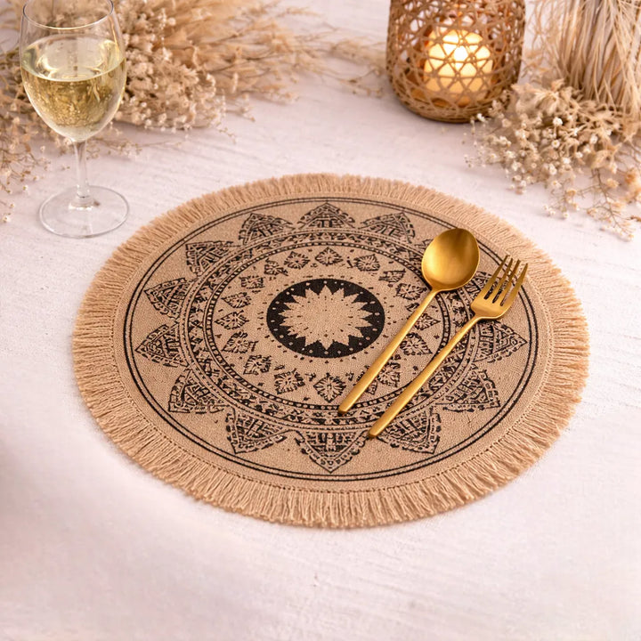 set de table floral à franges spécial