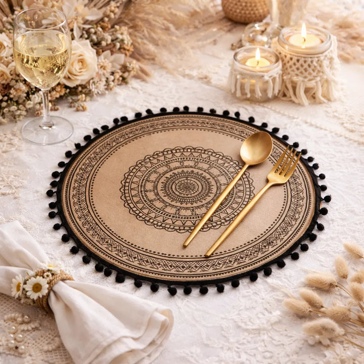 set de table mariage bohème