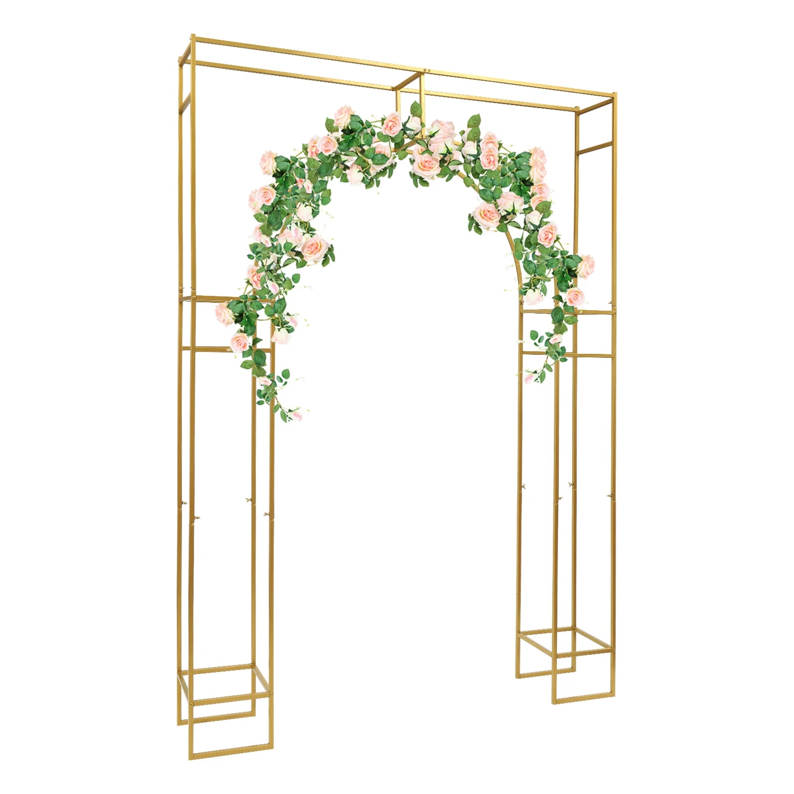 support arche mariage doré design