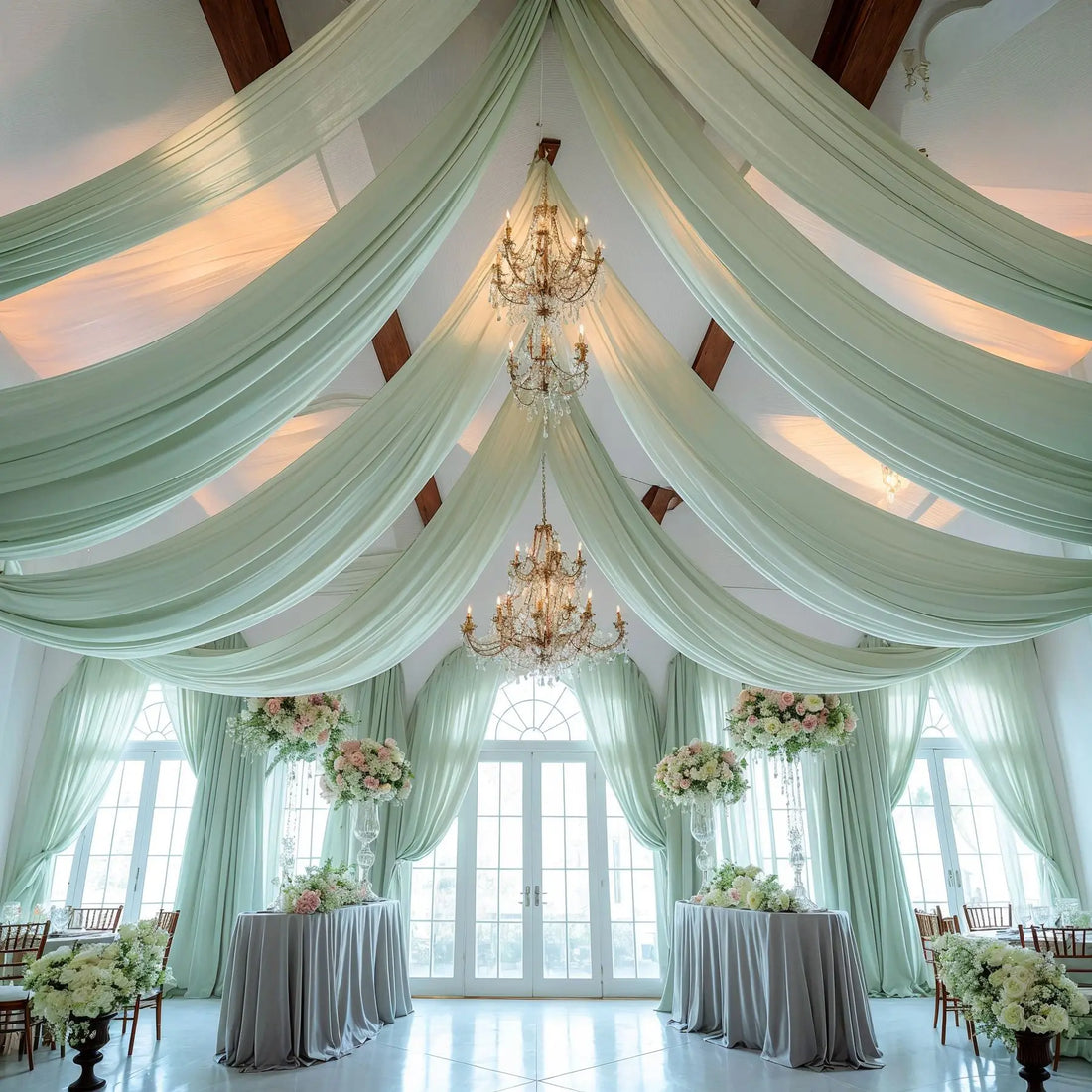tenture mariage vert